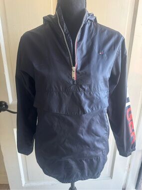 Tommy Hilfiger Navy Jacket with Red & White Flag Detail